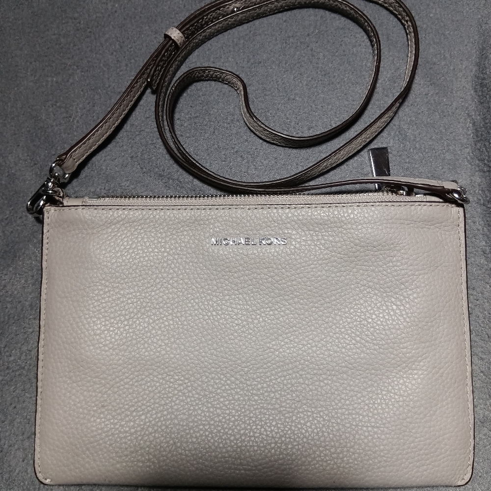 Michael Kors Cream Pebbled Leather Crossbody